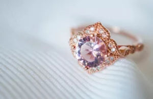 Rose Gold Pink Sapphire Stud Earrings in 14k