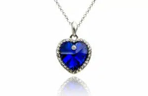 Sapphire and Diamond Heart Necklace: Exquisite Pendant