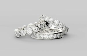 Stunning Triple Band Diamond Engagement Ring