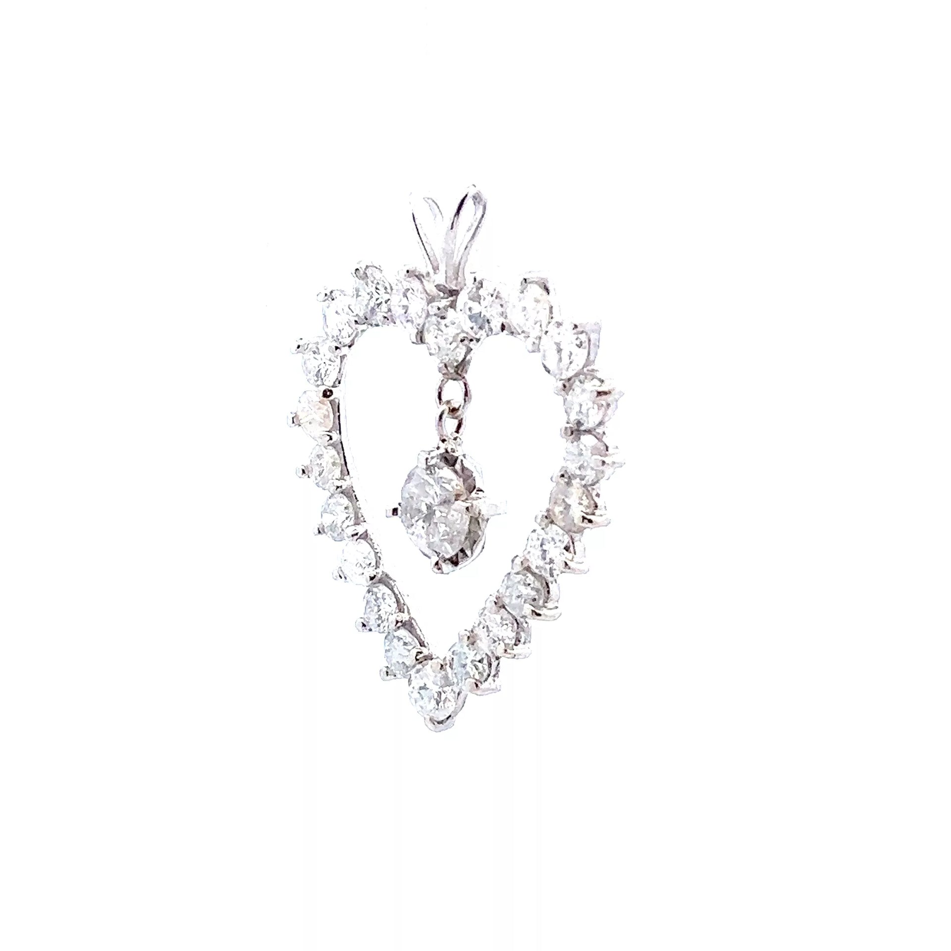 Exquisite 10 Karat White Gold Diamond Pendant Necklace - A Stunning Piece of Fine Jewelry for Your Collection!