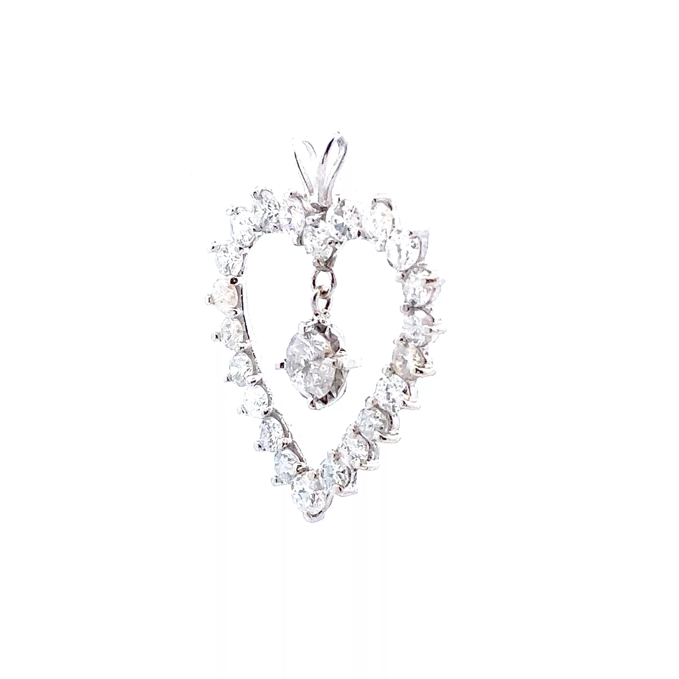 Exquisite 10 Karat White Gold Diamond Pendant Necklace - A Stunning Piece of Fine Jewelry for Your Collection!