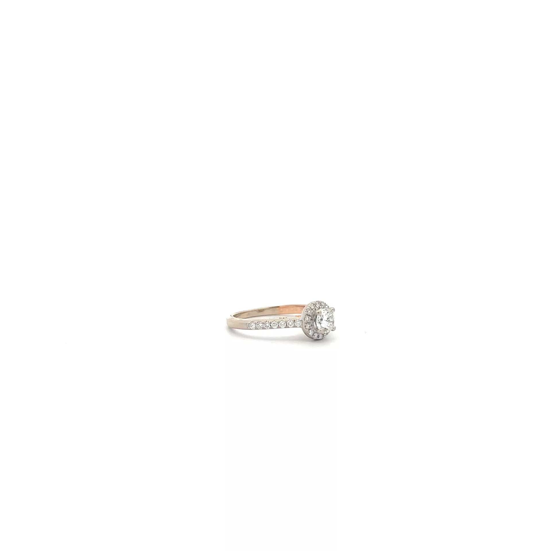 14 Karat Rose and White Gold Ring (Size 6.5)