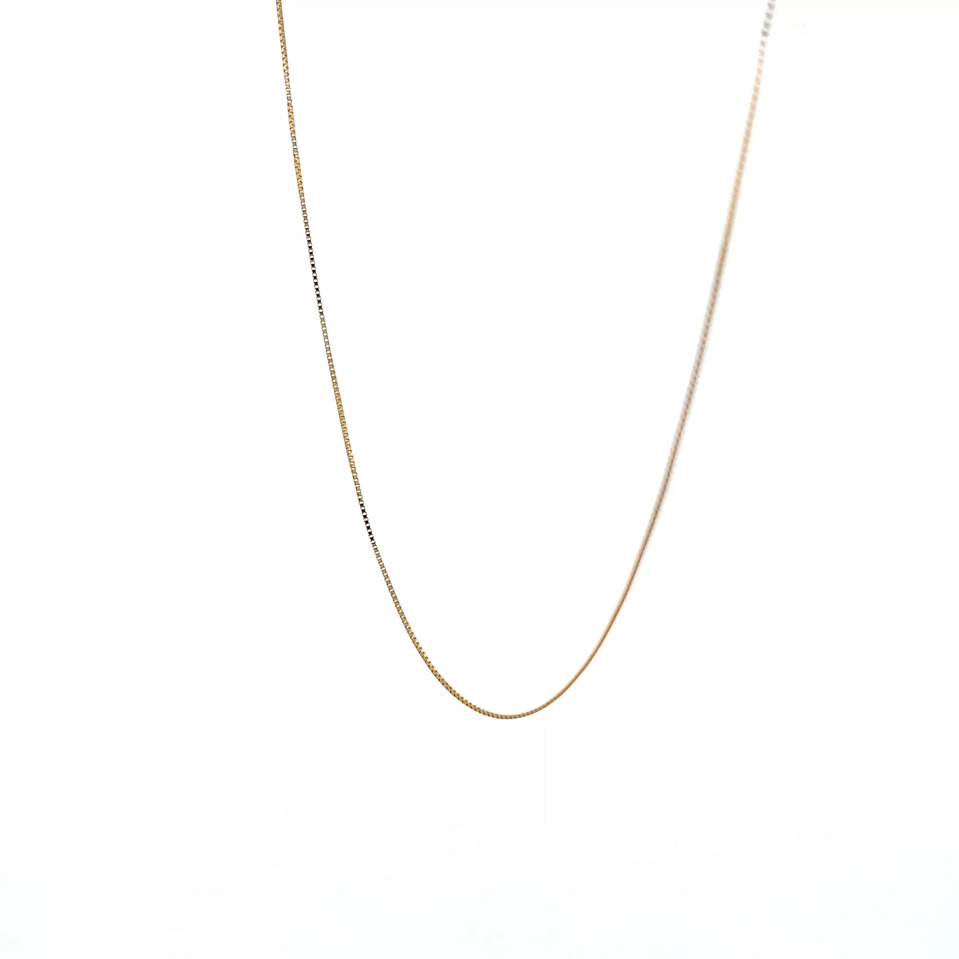 14 Karat Yellow Gold Box Necklace (20")