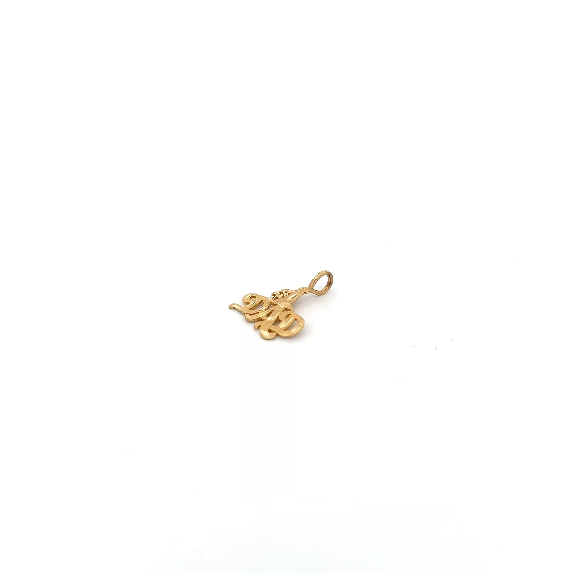 14 Karat Yellow Gold Diamond Pendant