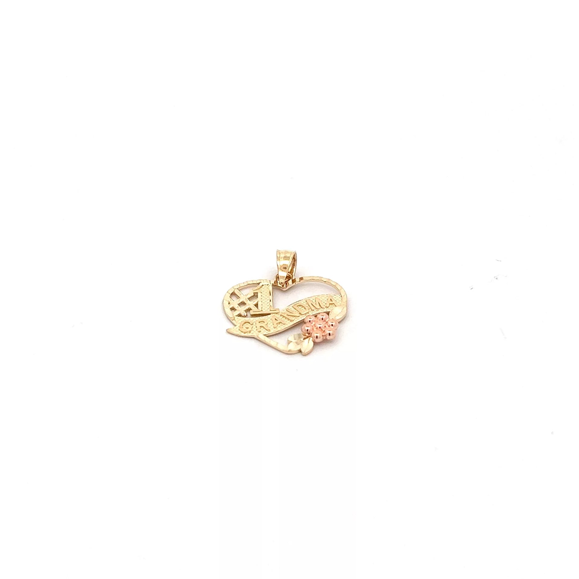 14 Karat Rose and Yellow Gold #1 Grandma Pendant