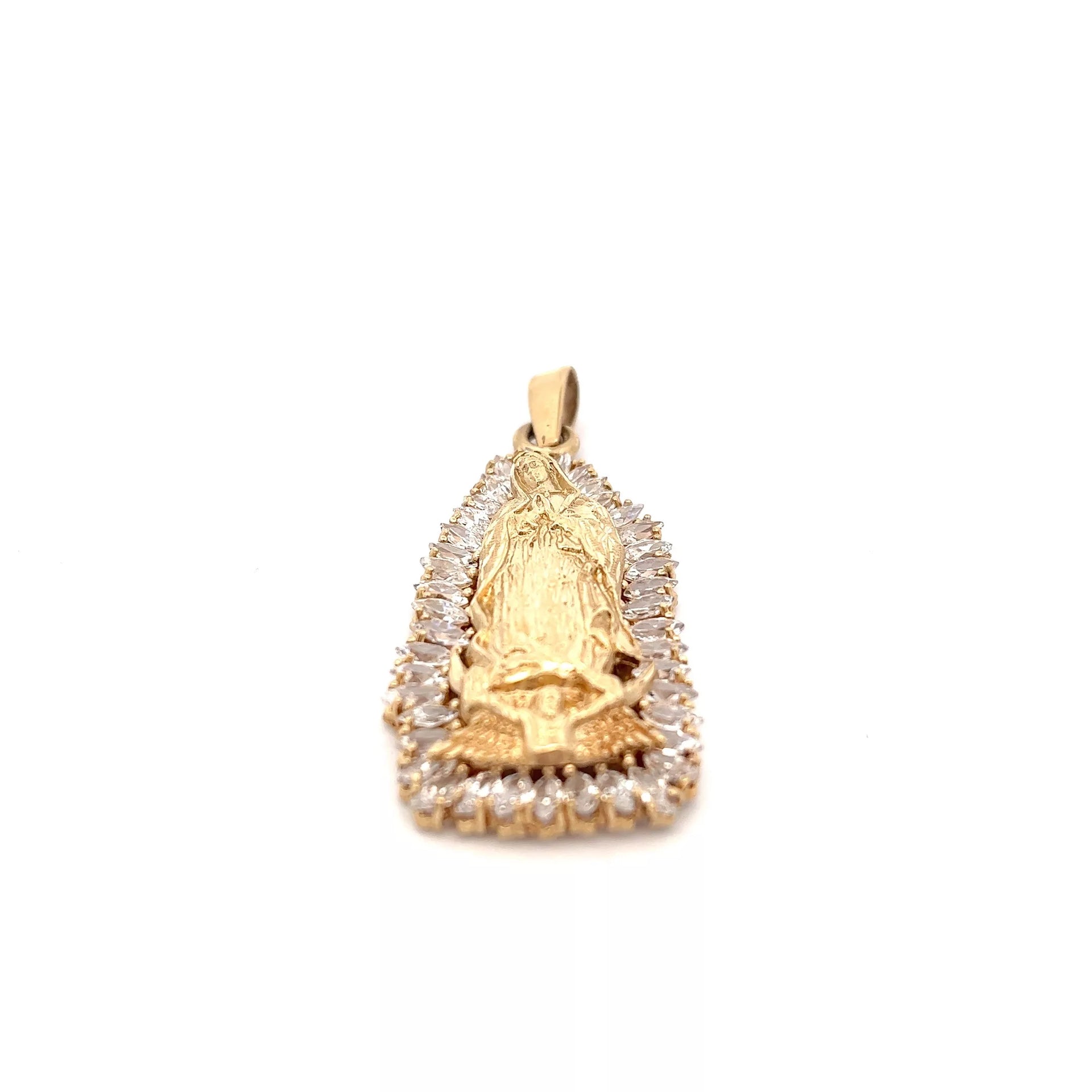 10 Karat Yellow Gold Marquise-shaped Glass Pendant