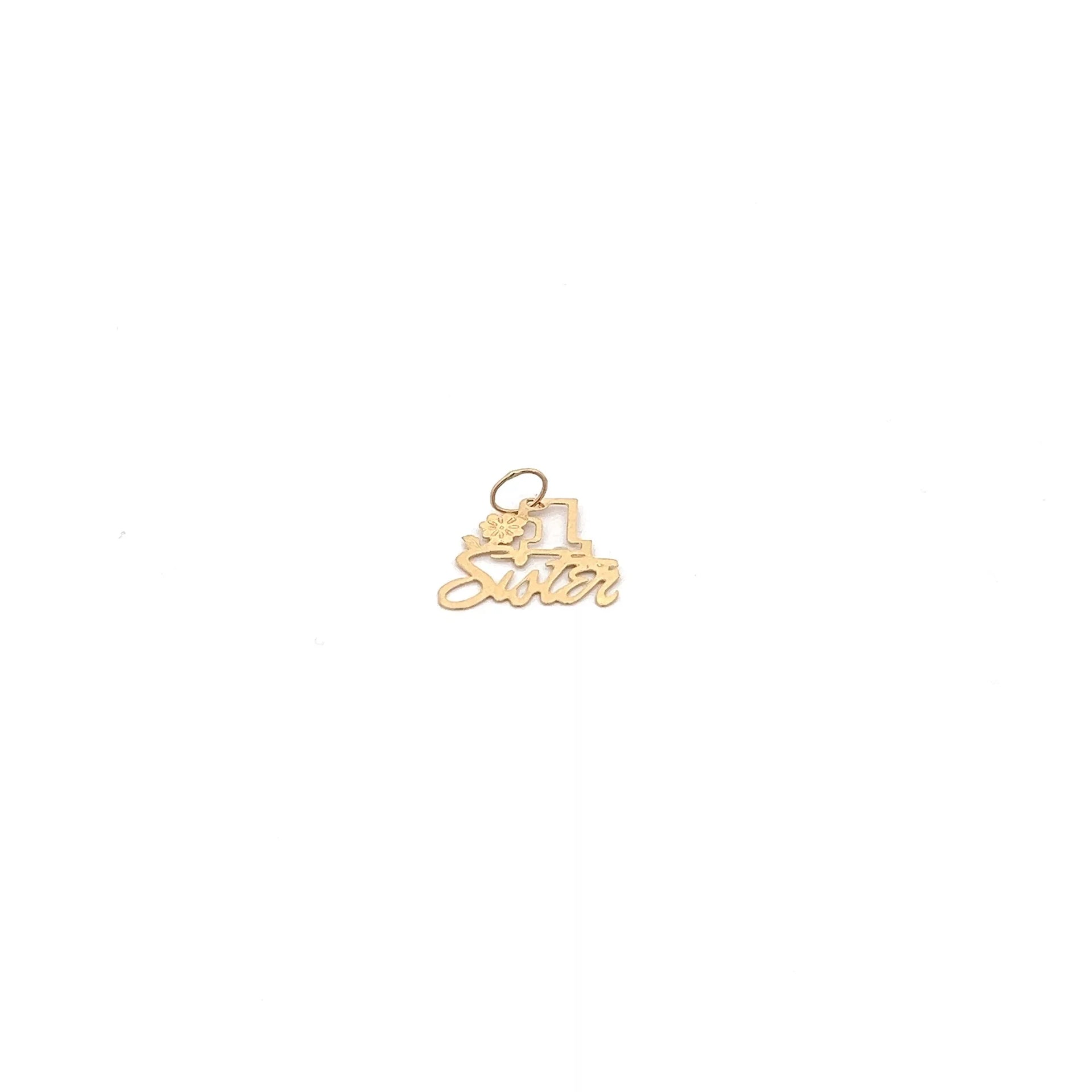 10 Karat Yellow Gold "#1 Sister" Pendant