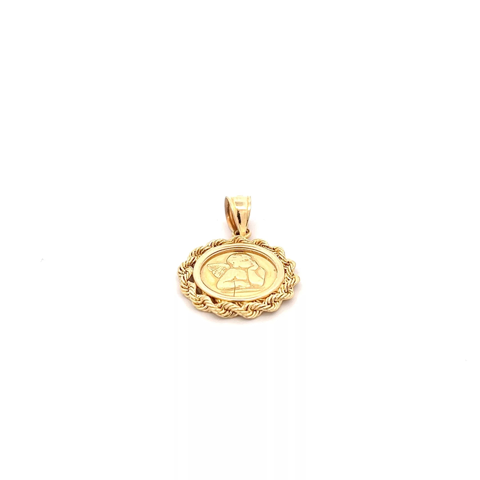 14 Karat Yellow Gold Baby Angel Pendant