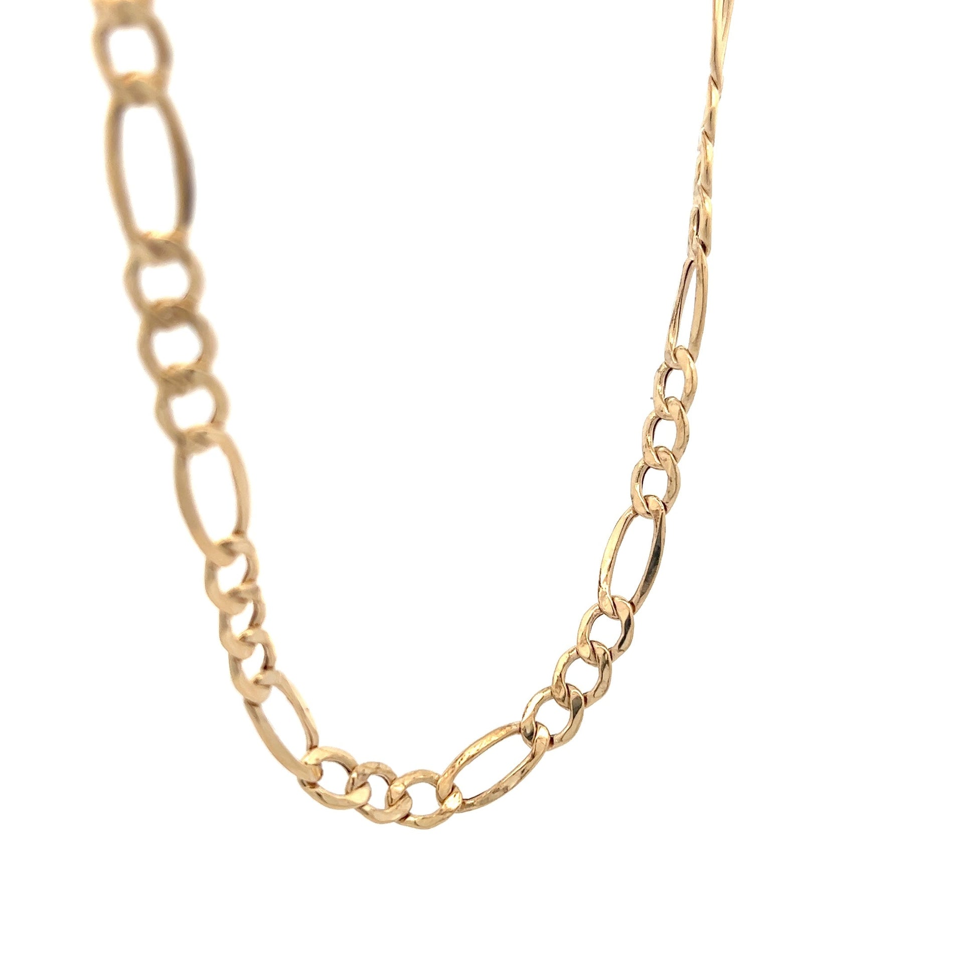 14 Karat Yellow Gold Figaro Necklace - 21" Size