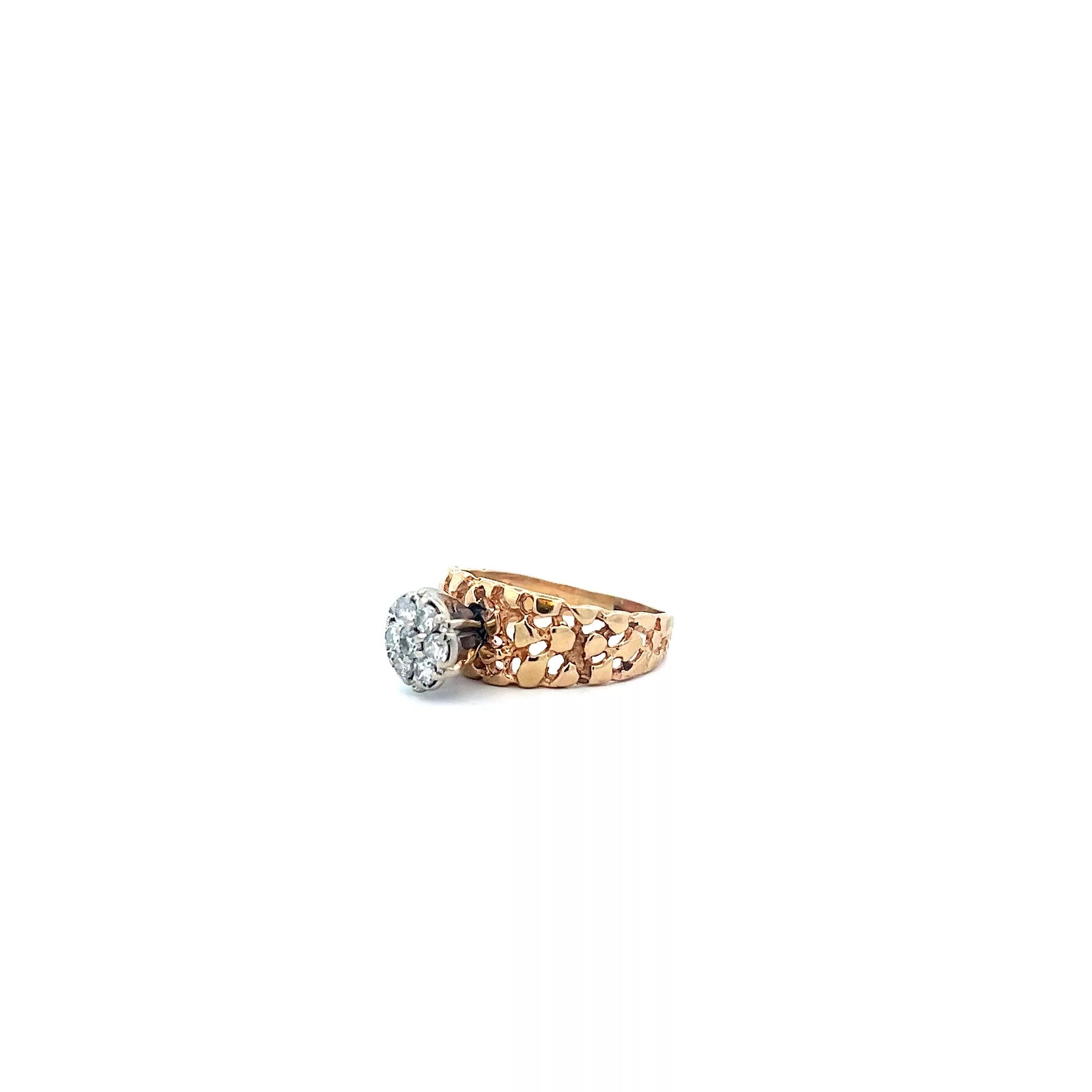 10 Karat Yellow Gold Diamond Ring - Size 9