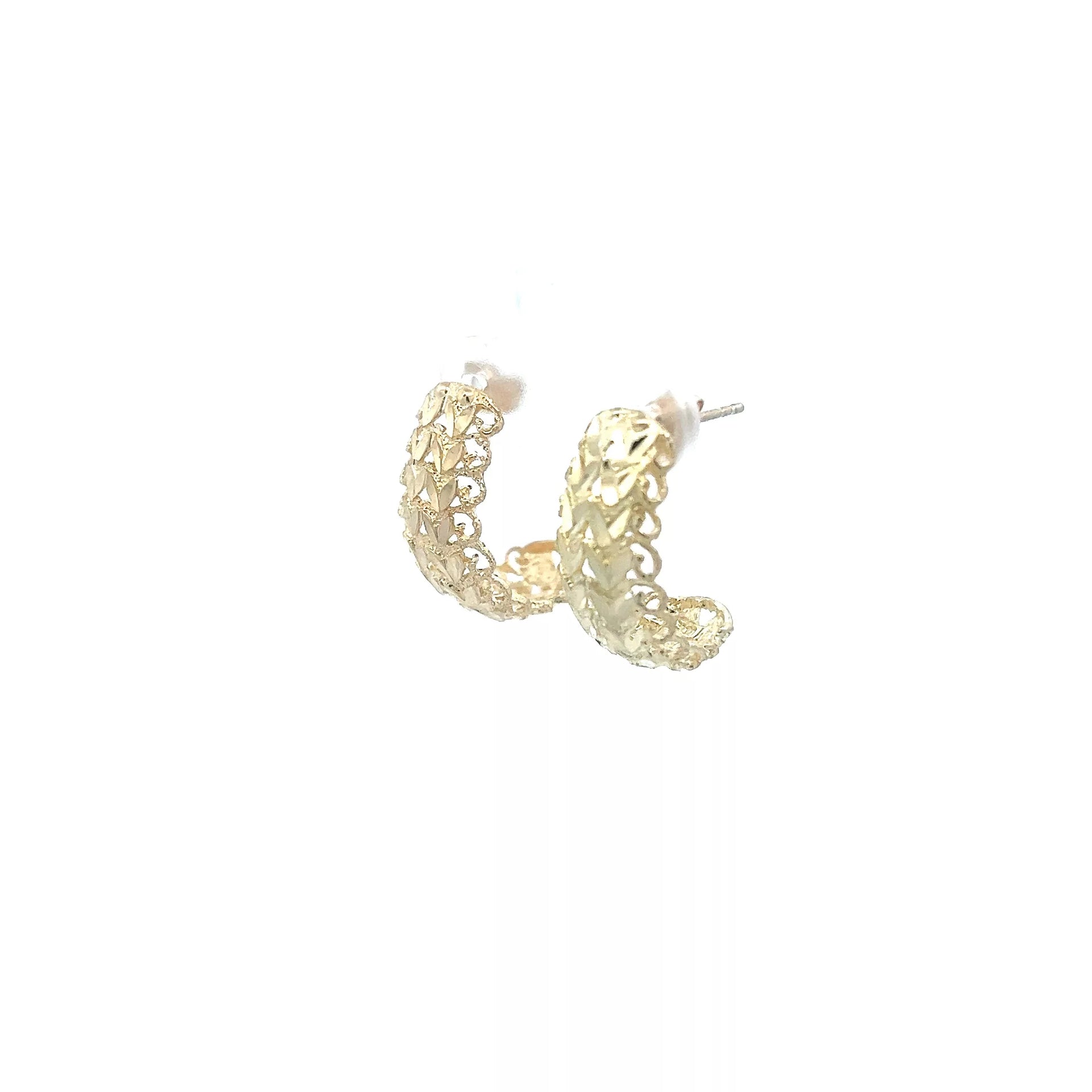 10 Karat Yellow Gold Half Hoop Earrings