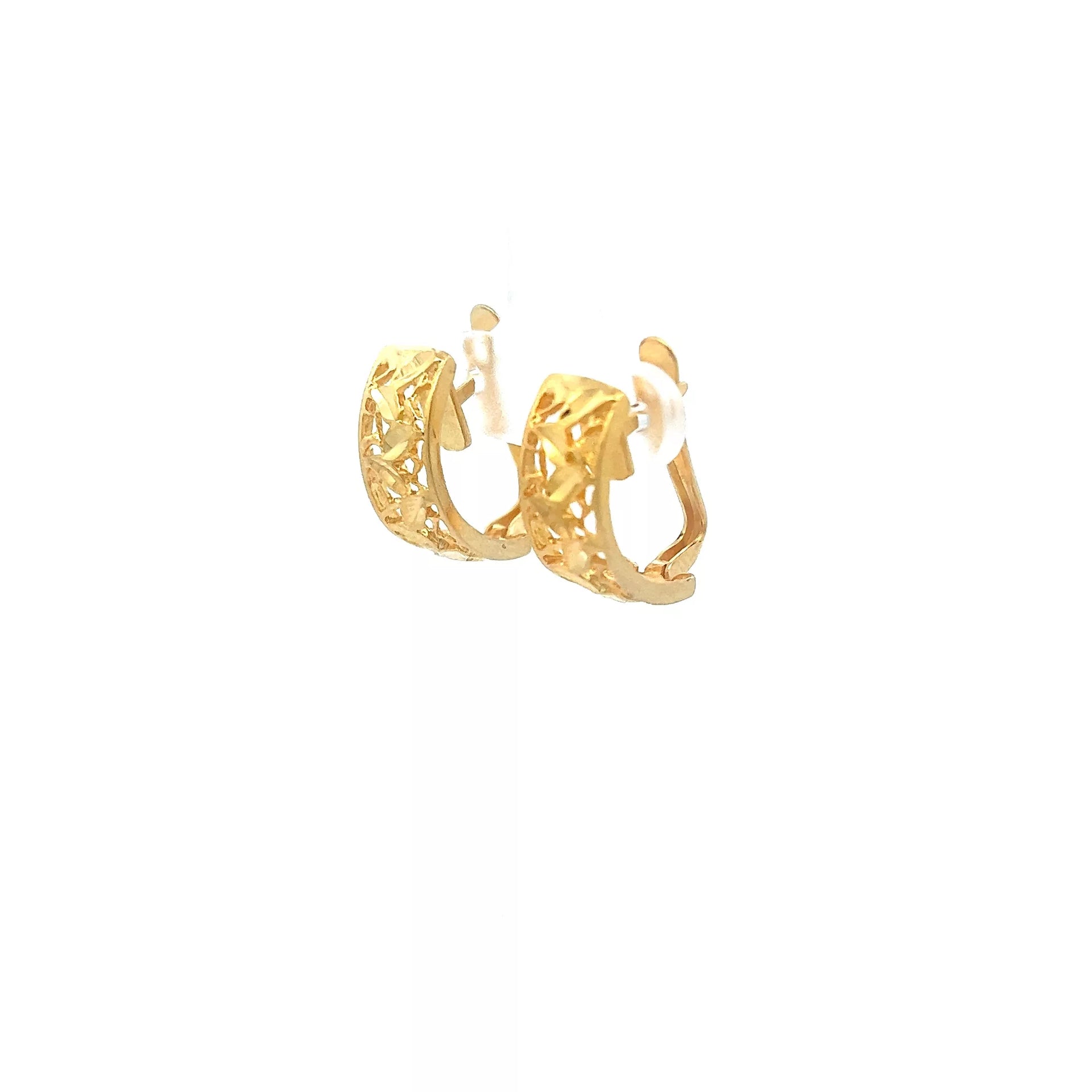 14 Karat Yellow Gold Half Hoop Earrings