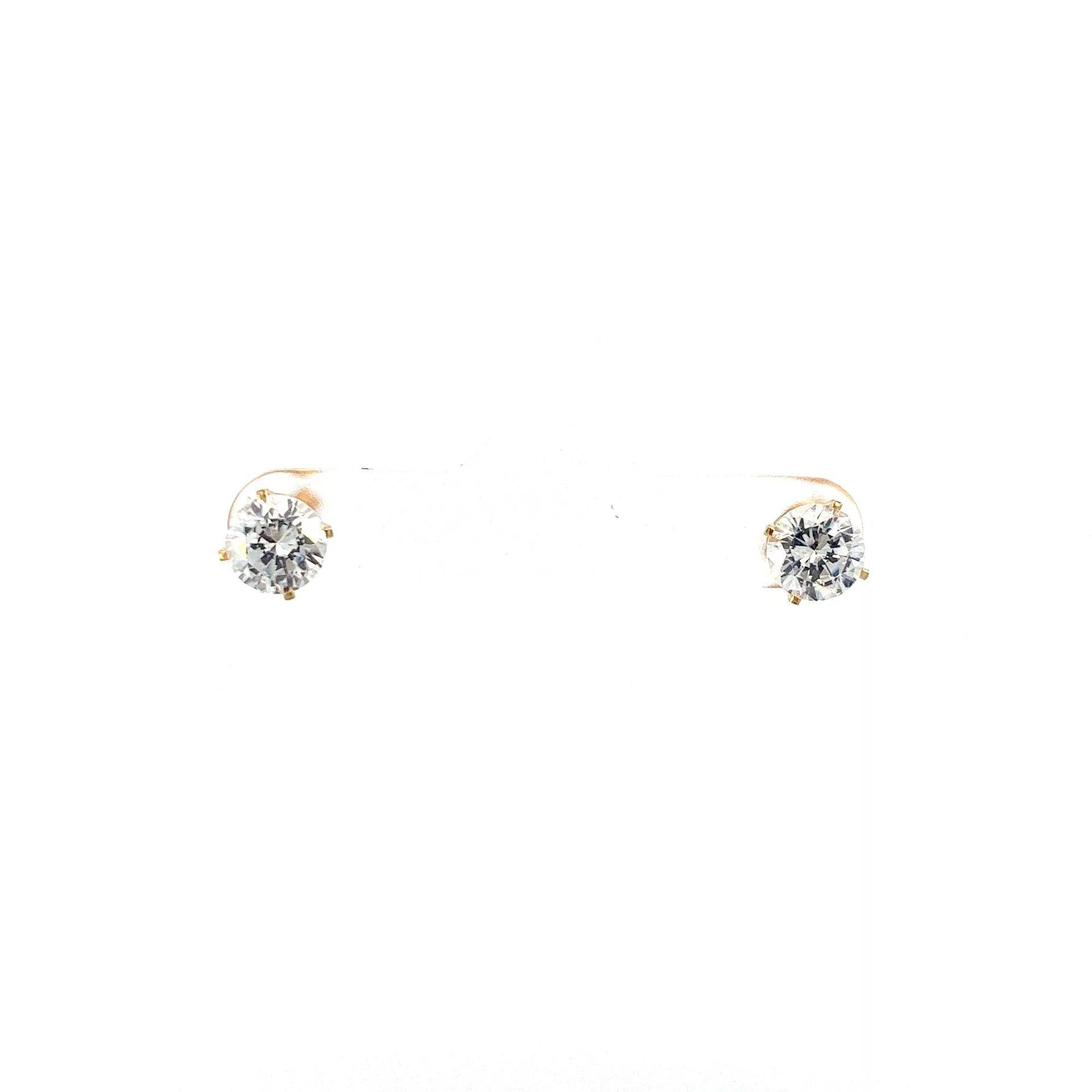 18 Karat White Glass Stone Earrings