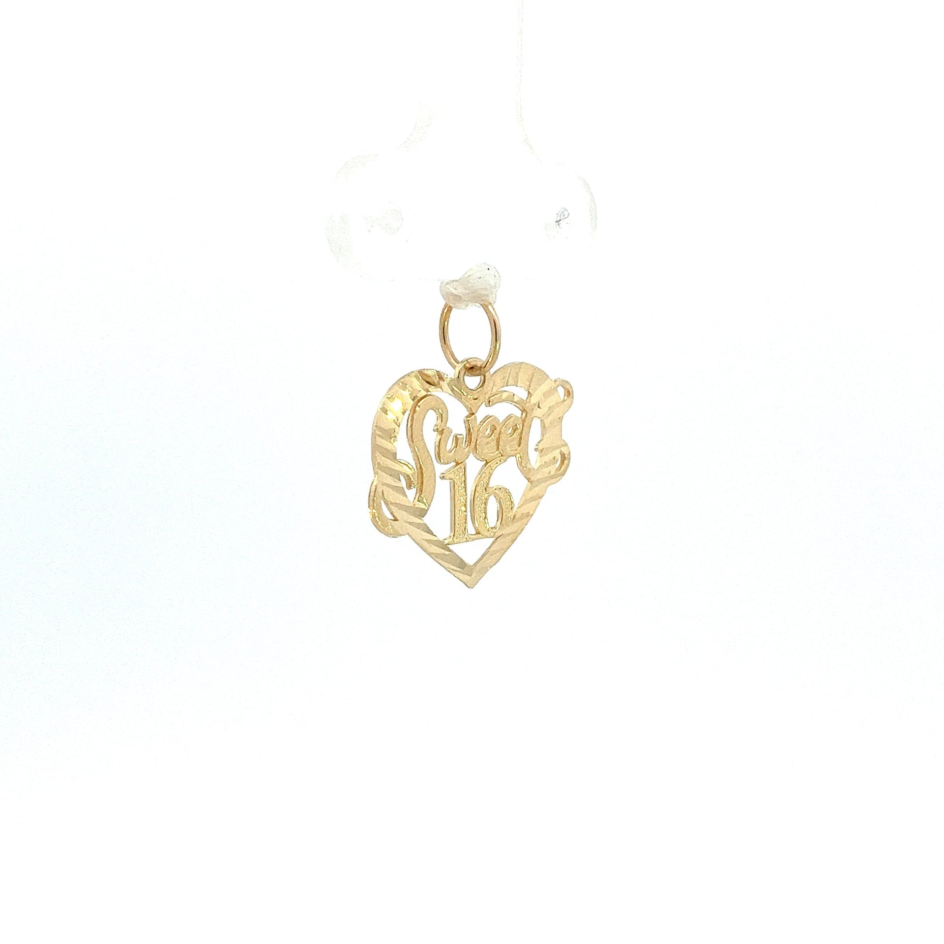 14 Karat Yellow Gold "Sweet 16" Heart Pendant