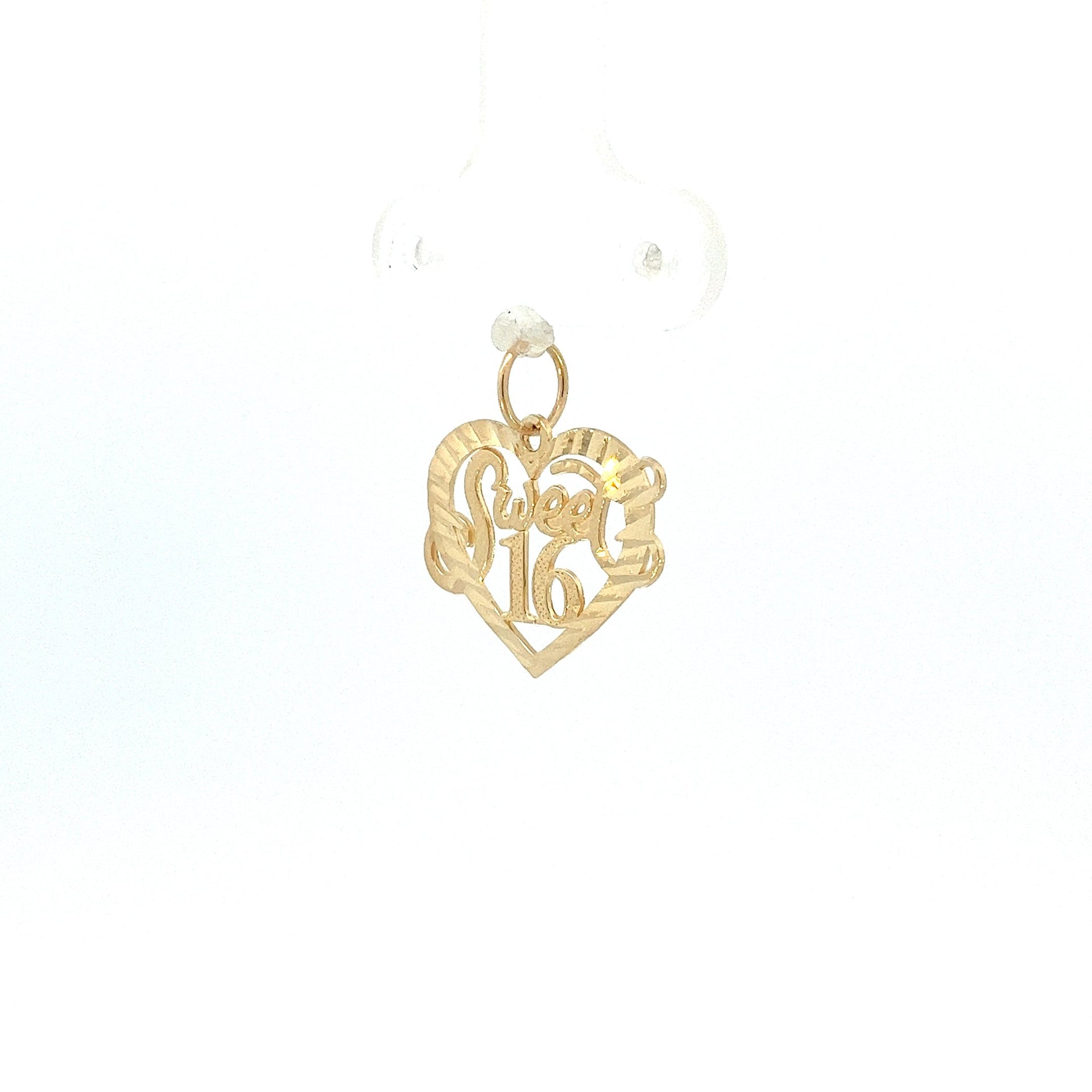 14 Karat Yellow Gold "Sweet 16" Heart Pendant