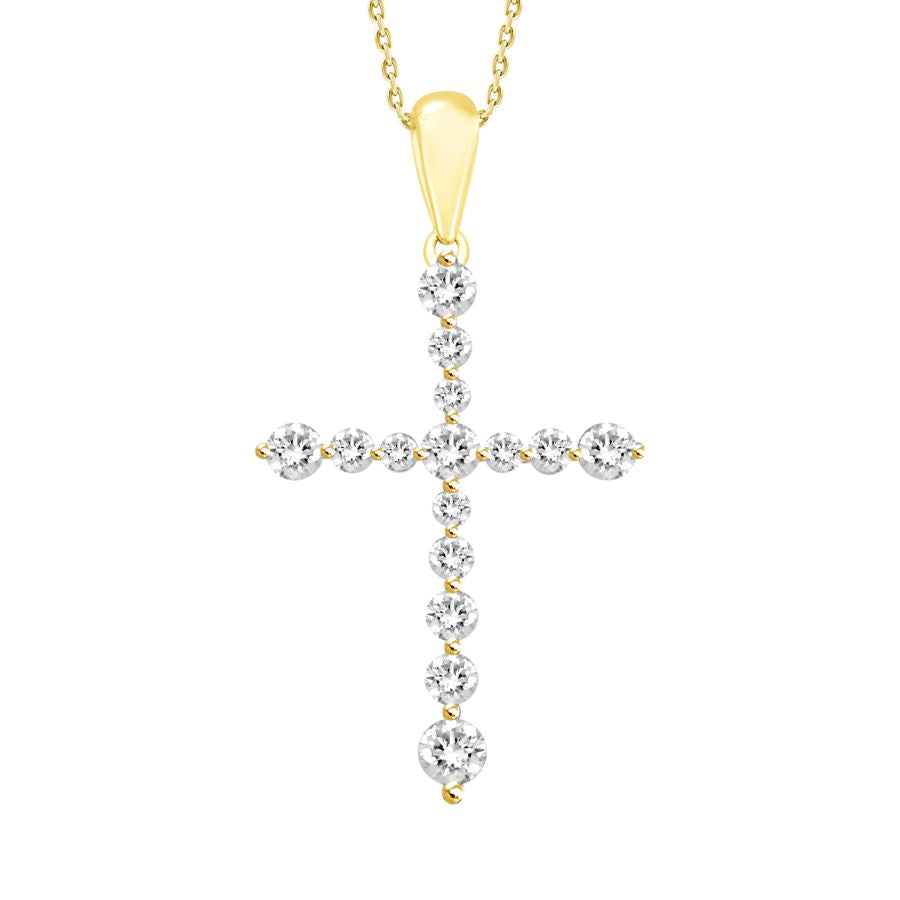 LADIES PENDANT WITH CHAIN 0.25CT ROUND DIAMOND 10K YELLOW GOLD