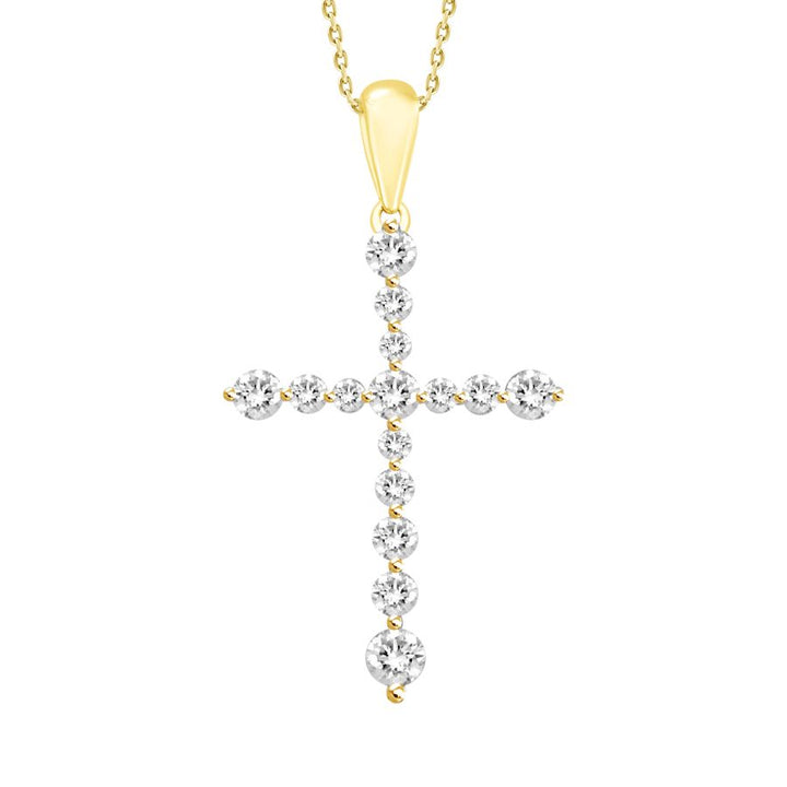 LADIES PENDANT WITH CHAIN 0.25CT ROUND DIAMOND 10K YELLOW GOLD