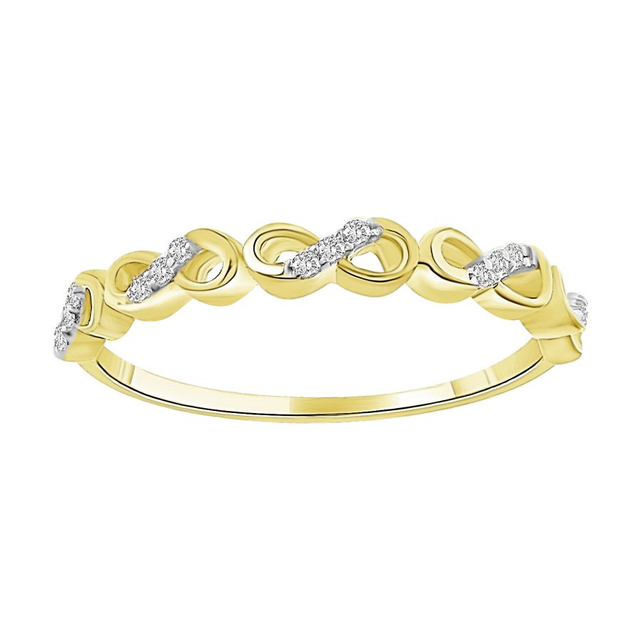 LADIES STACKABLE BAND 0.05CT ROUND DIAMOND 10K YELLOW GOLD