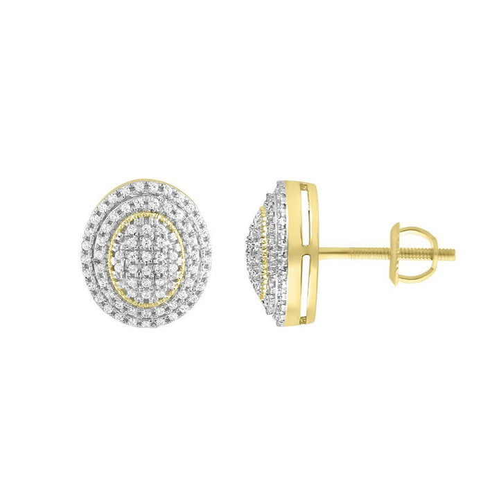 LADIES STUD EARRINGS 0.25CT ROUND DIAMOND 10K YELLOW GOLD