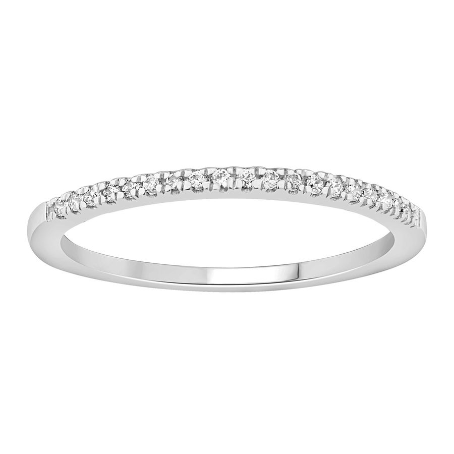 LADIES STACKABLE BAND 0.11CT ROUND DIAMOND 10K WHITE GOLD