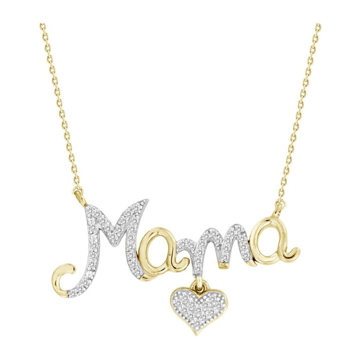 LADIES NECKLACE 0.16CT ROUND DIAMOND 10K YELLOW GOLD