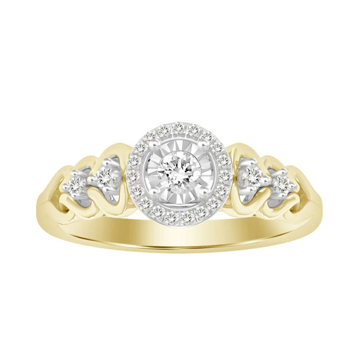 LADIES RING 0.20CT ROUND DIAMOND 14K YELLOW GOLD