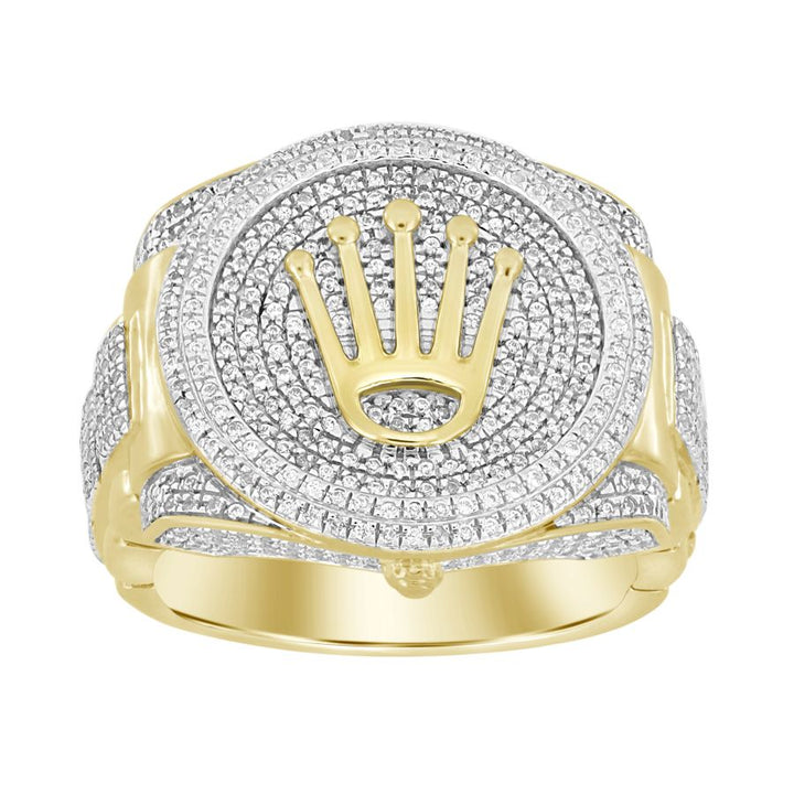 MEN'S RING 1.00CT ROUND DIAMOND 10K YELLOW GOLD