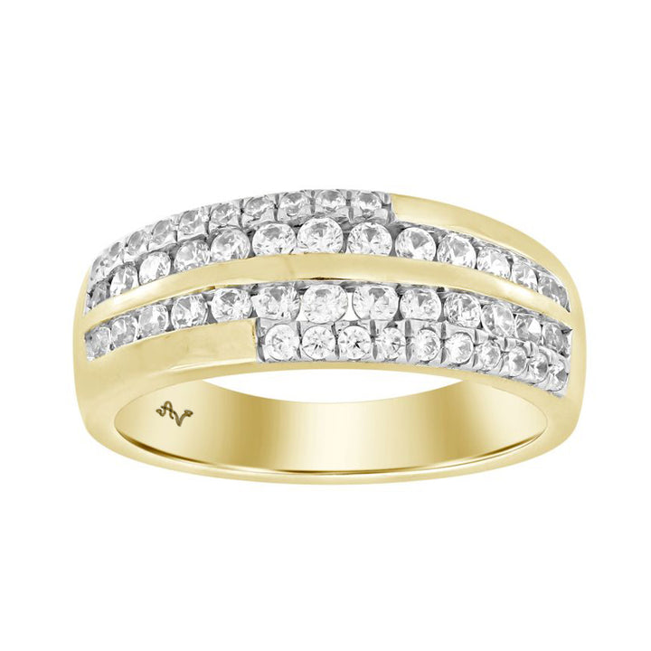 MEN'S BAND 1.00CT ROUND DIAMOND 10K YELLOW GOLD