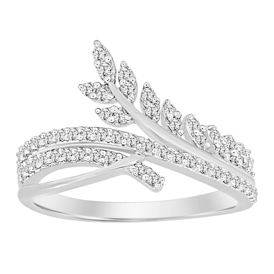 LADIES RING 0.33CT ROUND DIAMOND 14K WHITE GOLD