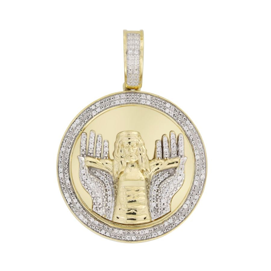 MEN'S CHARM 0.20CT ROUND DIAMOND 10K YELLOW GOLD