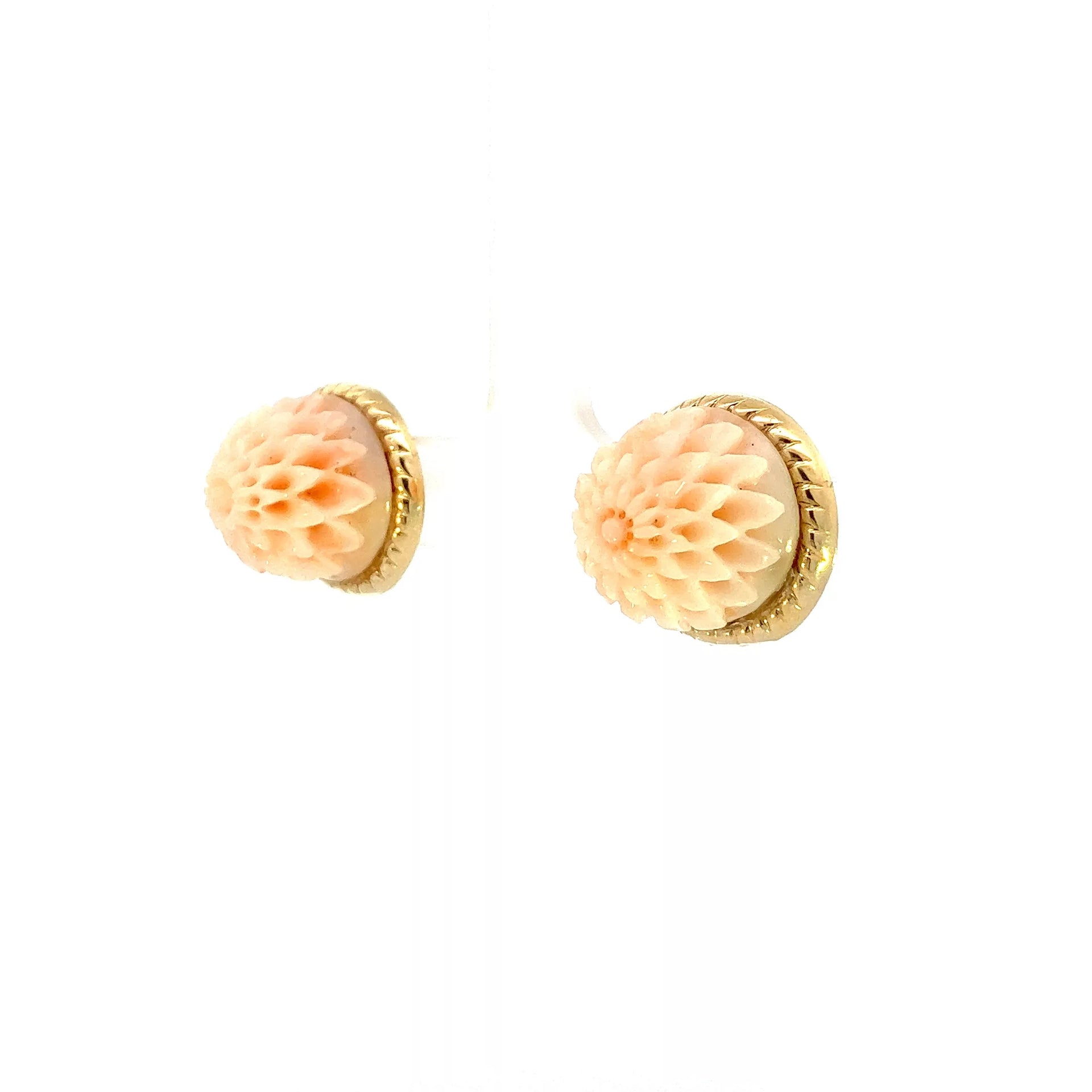 14 Karat Gold Coral Earrings - Captivating Diamond and Fine Estate Jewelry