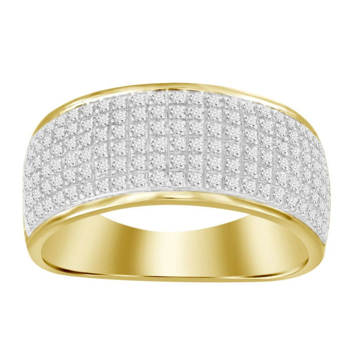 MEN'S BAND 0.50CT ROUND DIAMOND 10K YELLOW GOLD