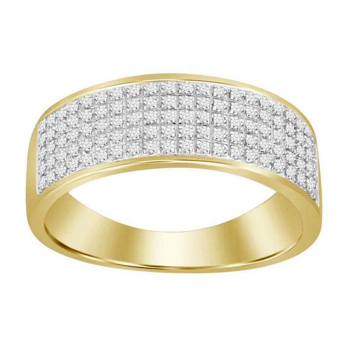 MEN'S BAND 0.35CT ROUND DIAMOND 10K YELLOW GOLD