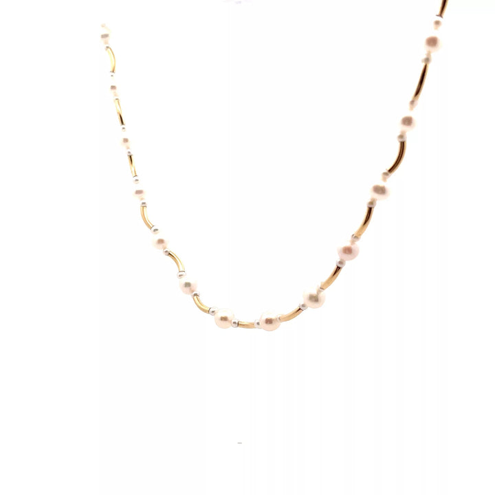 Exquisite 14K Yellow Gold Pearl Necklace - Enhance Your Style with Fine Diamond and Estate Jewelry