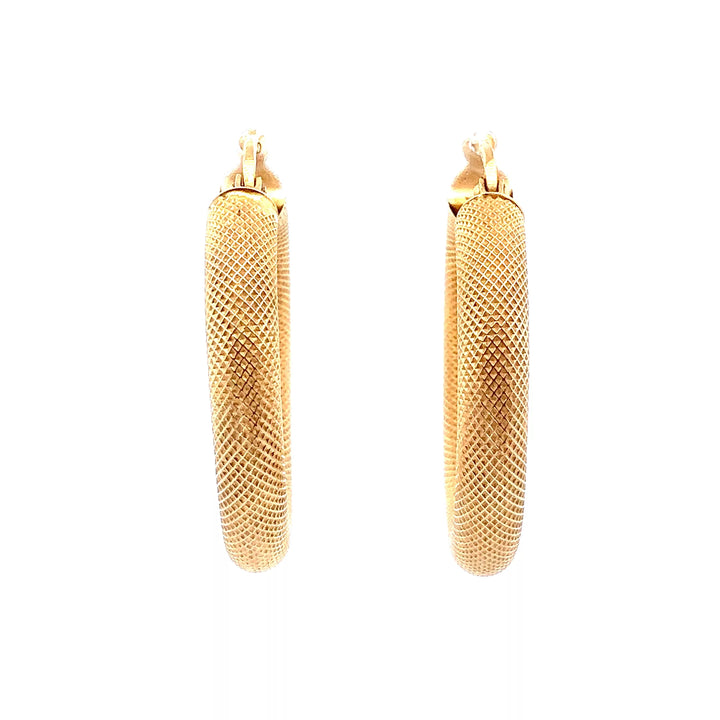 14 Karat Yellow Gold Hoops Earrings - Stunning Diamond Accents for Fine Estate Jewelry