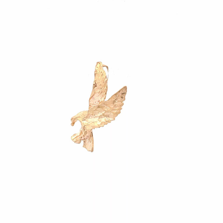 Stunning 14 Karat Yellow Gold Eagle Pendant Necklace - A Majestic Piece of Diamond and Fine Estate Jewelry