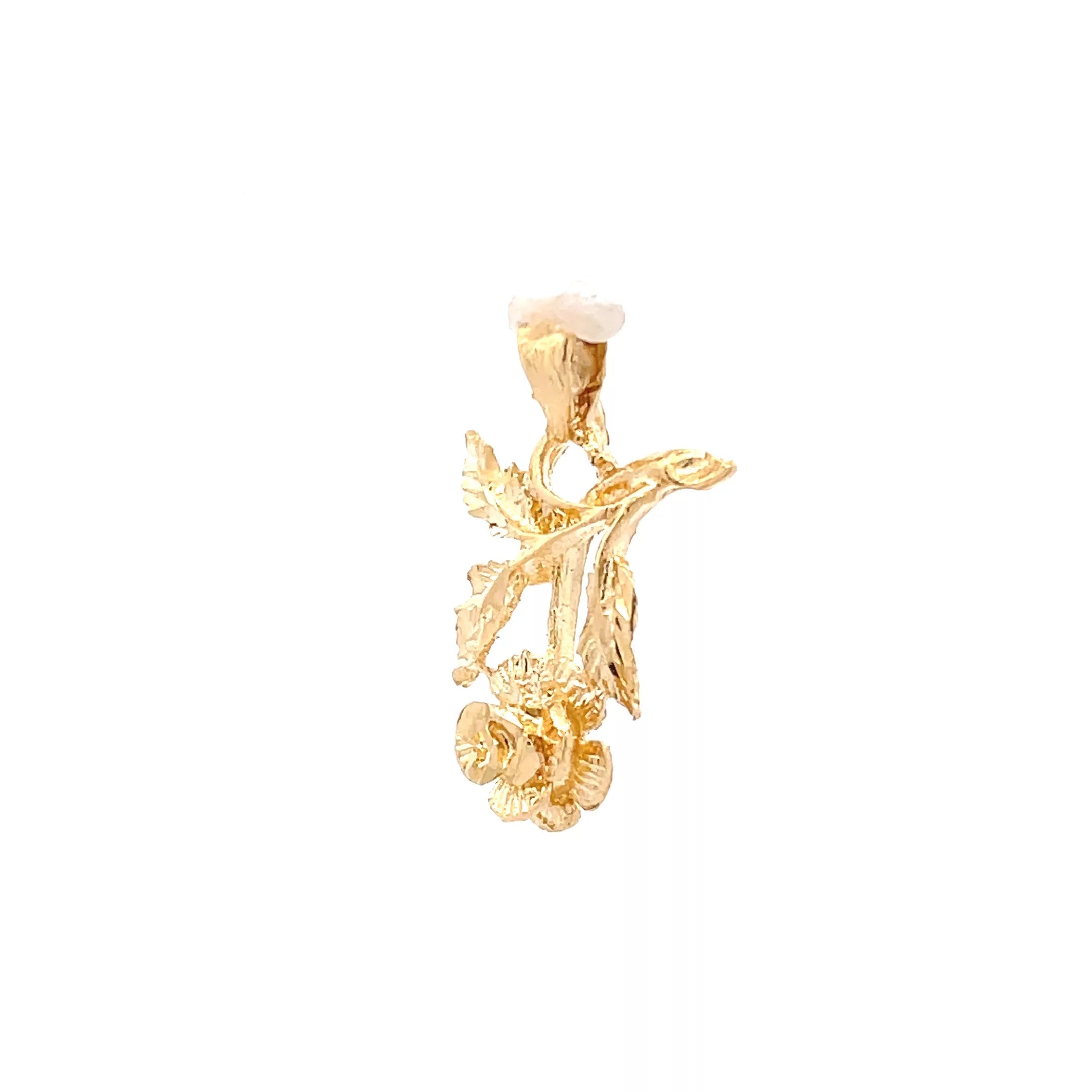 Exquisite 14K Gold Rose Pendant Necklace - A Captivating Piece of Diamond and Fine Estate Jewelry