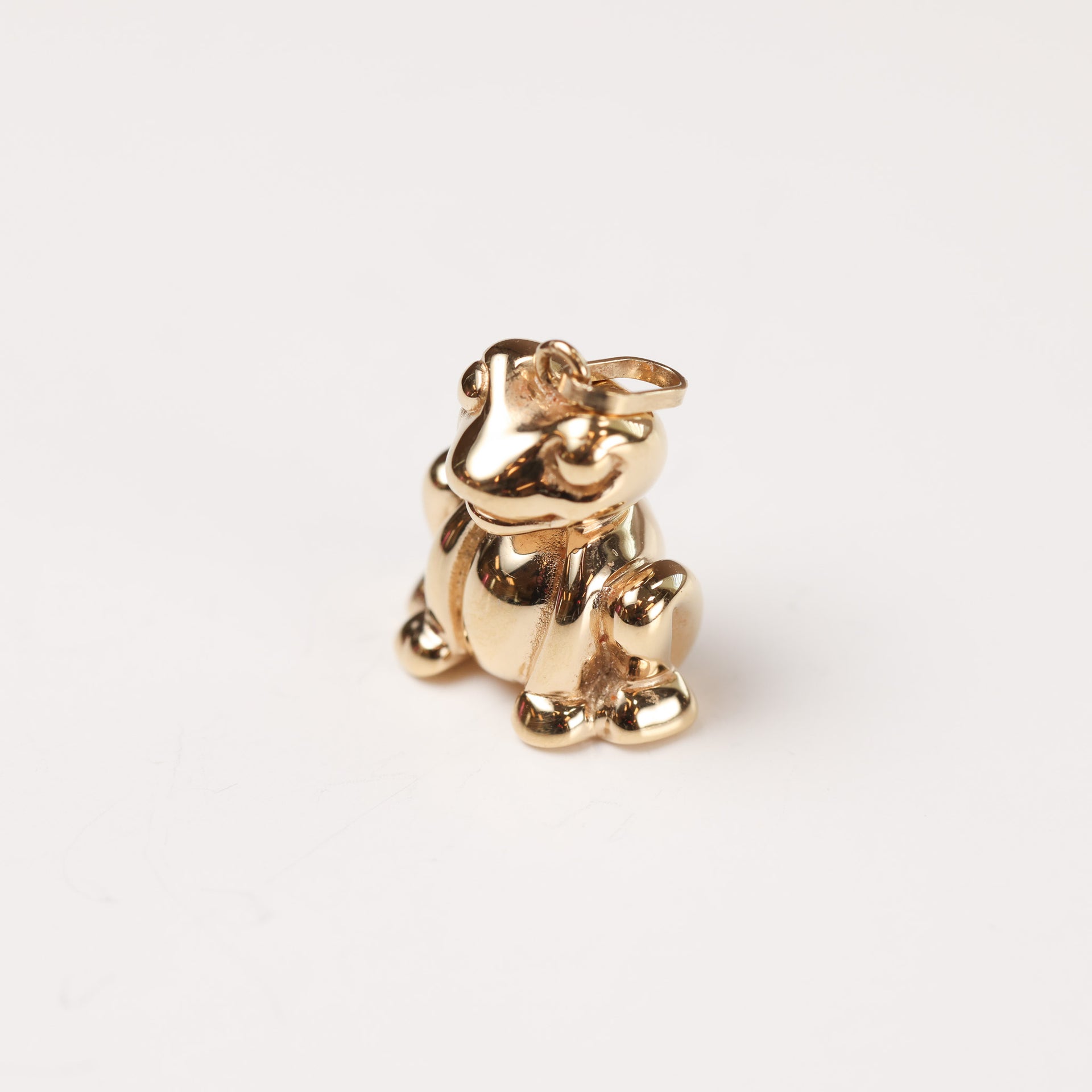 14 Karat Yellow Gold Hollow Frog Pendant