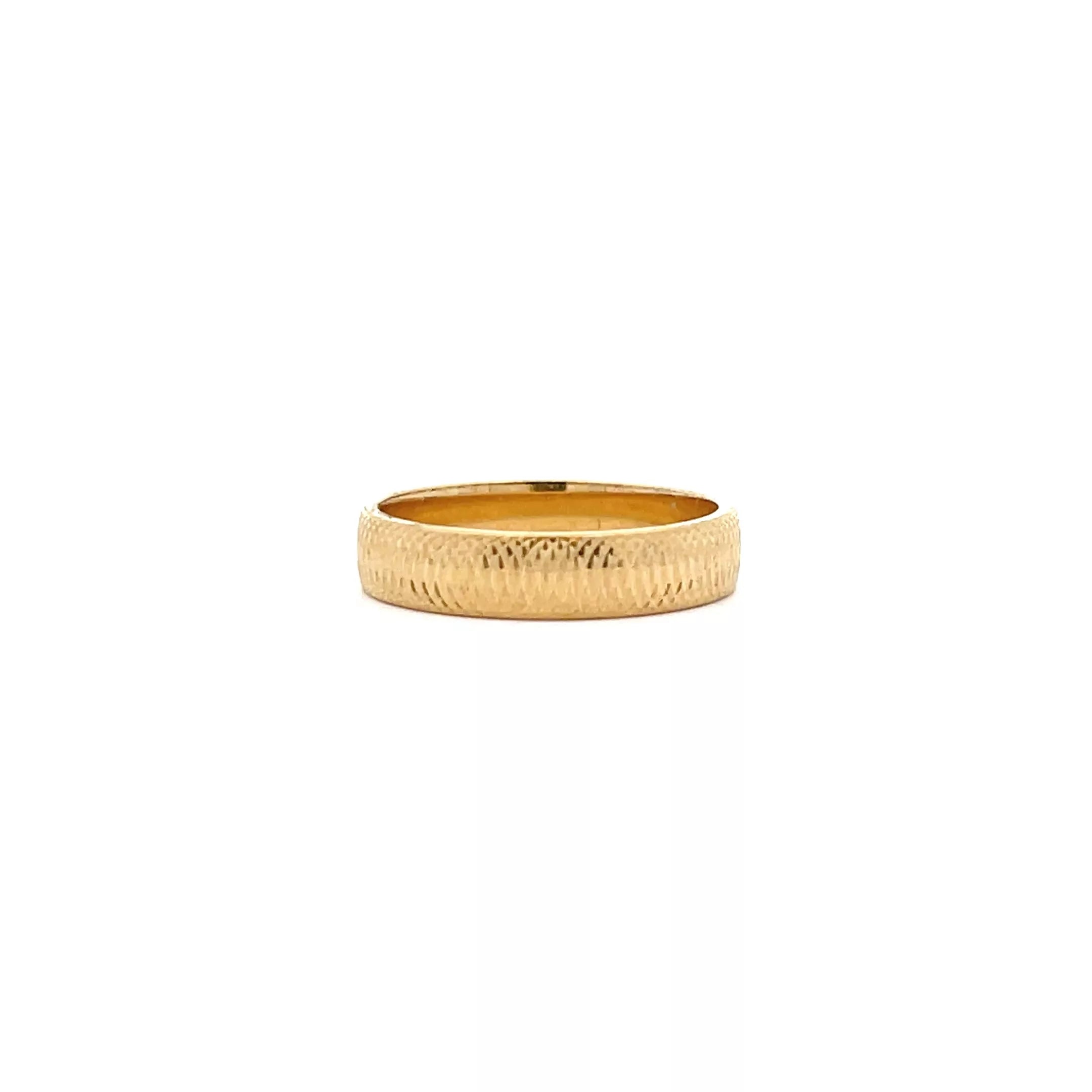 Elegant 14 Karat Yellow Gold Band Ring with Diamond Accents - Size 6 | Fine Estate Jewelry for Fashionable Individuals