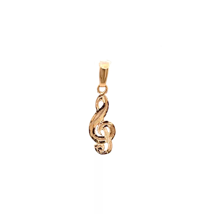 Exquisite 14 Karat Yellow Gold Music Pendant - Perfect for Diamond Jewelry enthusiasts and admirers of Fine and Estate Jewelry