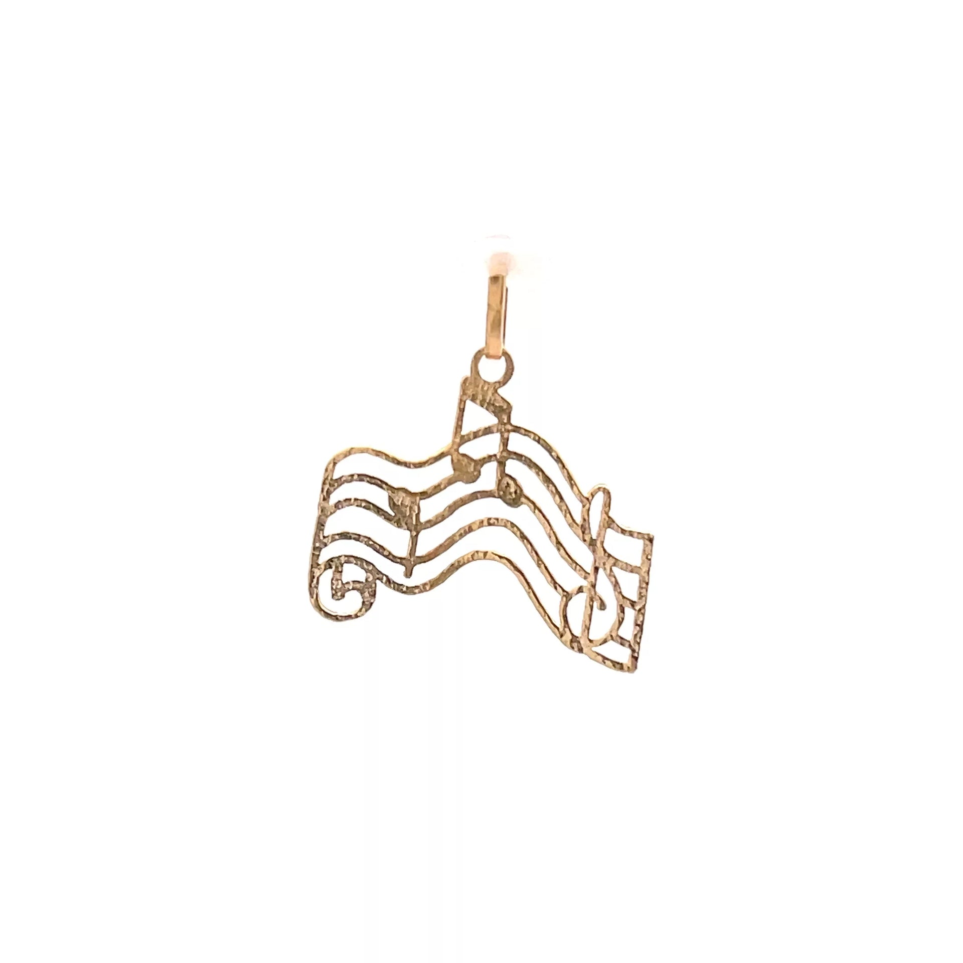 Exquisite 14 Karat Yellow Gold Music Pendant - Perfect for Diamond Jewelry enthusiasts and admirers of Fine and Estate Jewelry