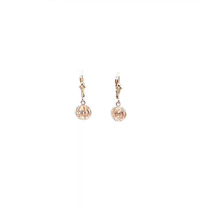 Luxury 14 Karat Yellow Gold Dangle Earrings | Exquisite Diamond Jewelry | Elegant Fine Jewelry | Vintage Estate Jewelry