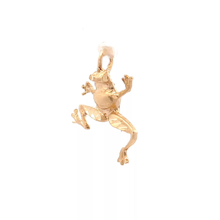 14 Karat Yellow Gold Frog Pendant - Exquisite Diamond Jewelry for a Touch of Elegance