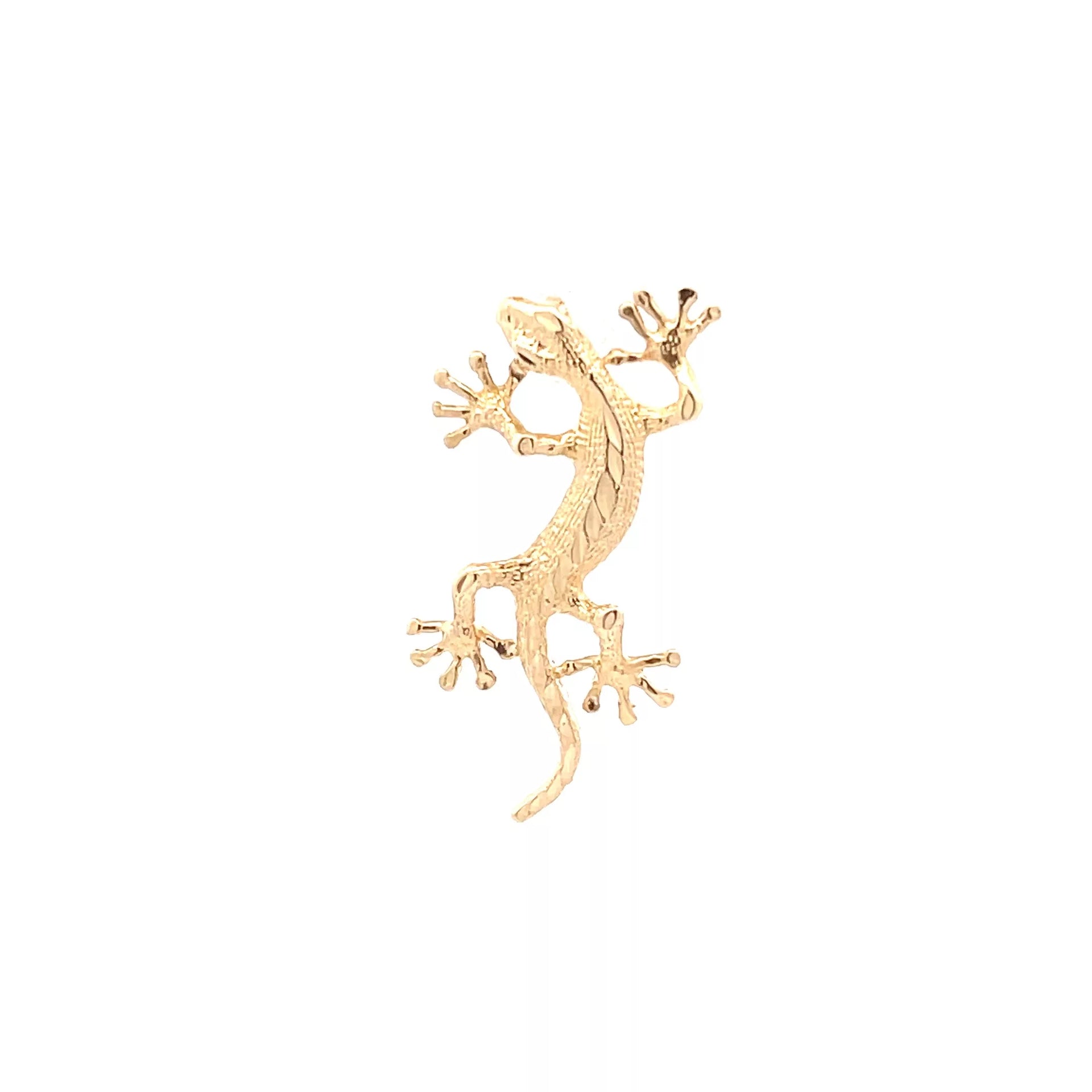 Exquisite 14 Karat Yellow Gold Lizard Pendant | Intricate Fine Jewelry with a Touch of Elegance and Whimsy for Your Collection