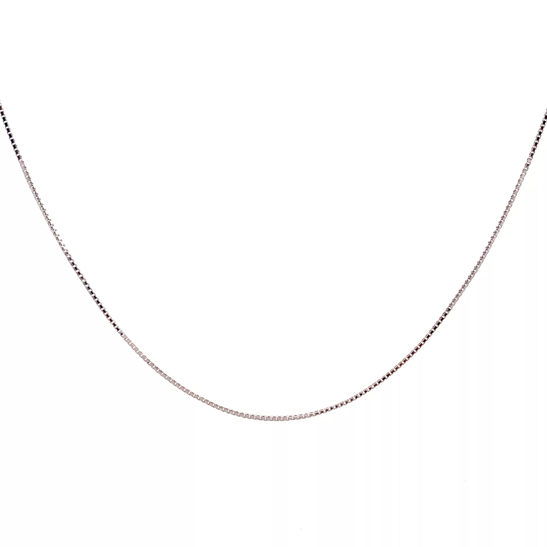 Stunning 14 Karat White Gold Box Chain Necklace (24.5") - Perfect for Diamond Jewelry Enthusiasts