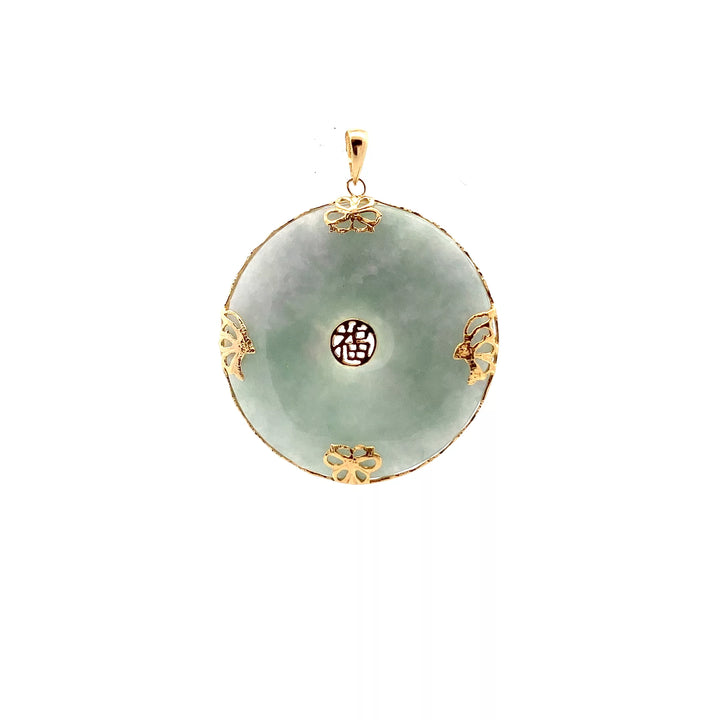 Exquisite 14K Gold Jade Circle Pendant Necklace: A Timeless Piece of Diamond Jewelry