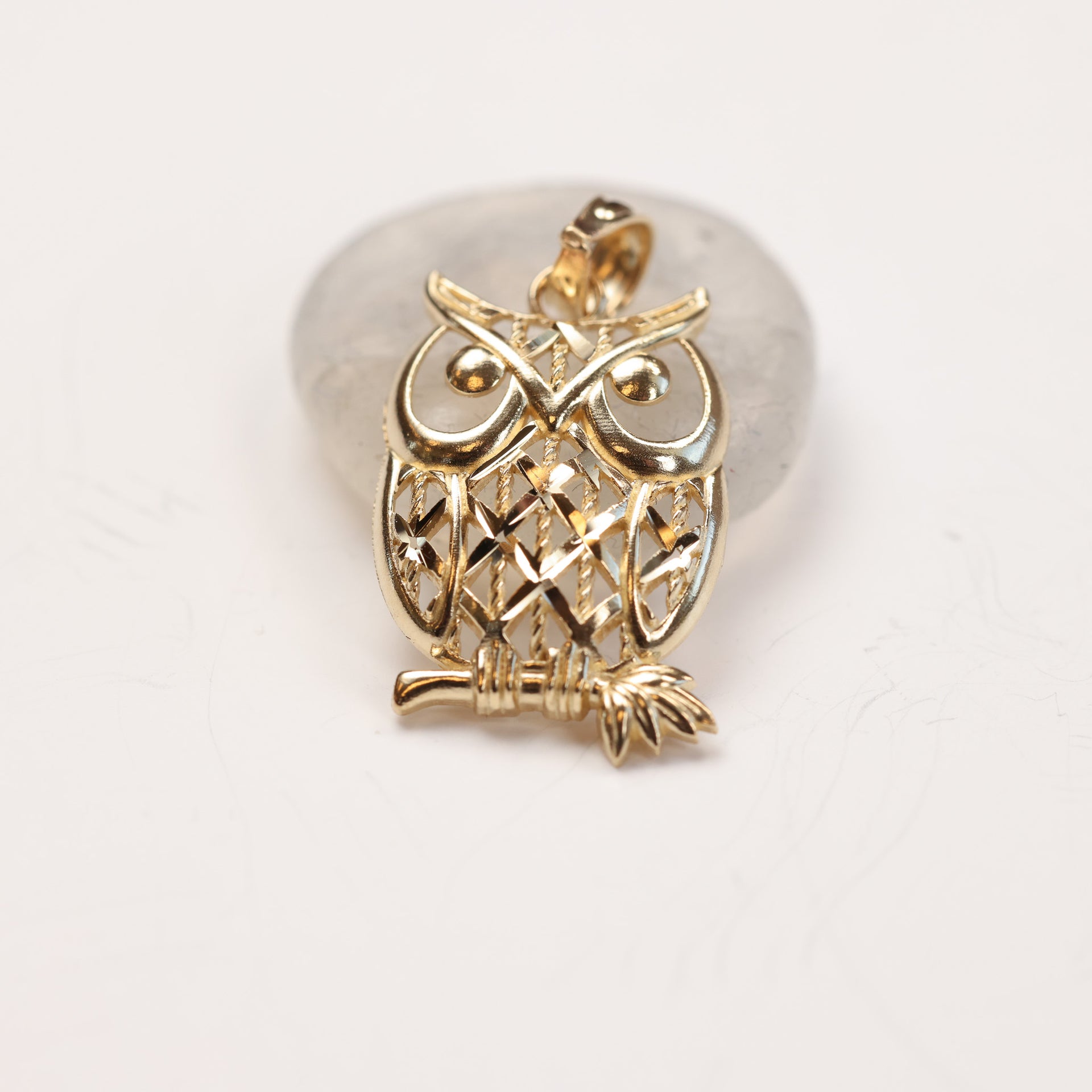 10 Karat Yellow Gold Owl Pendant