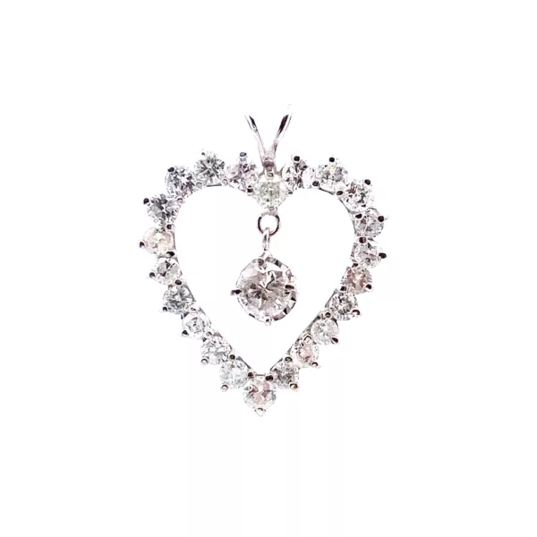 Exquisite 10 Karat White Gold Diamond Pendant Necklace - A Stunning Piece of Fine Jewelry for Your Collection!