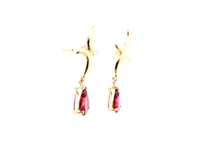 Exquisite 14 Karat Yellow Gold Earrings adorned with Rhodolite Garnet - a Stunning Addition to your Diamond and Fine Jewelry Collection