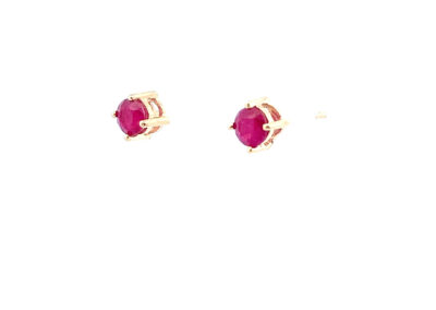 Exquisite 14K Gold Ruby Stud Earrings - A Timeless Addition to Your Fine Jewelry Collection